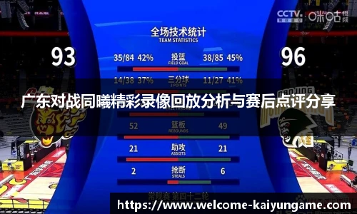 广东对战同曦精彩录像回放分析与赛后点评分享